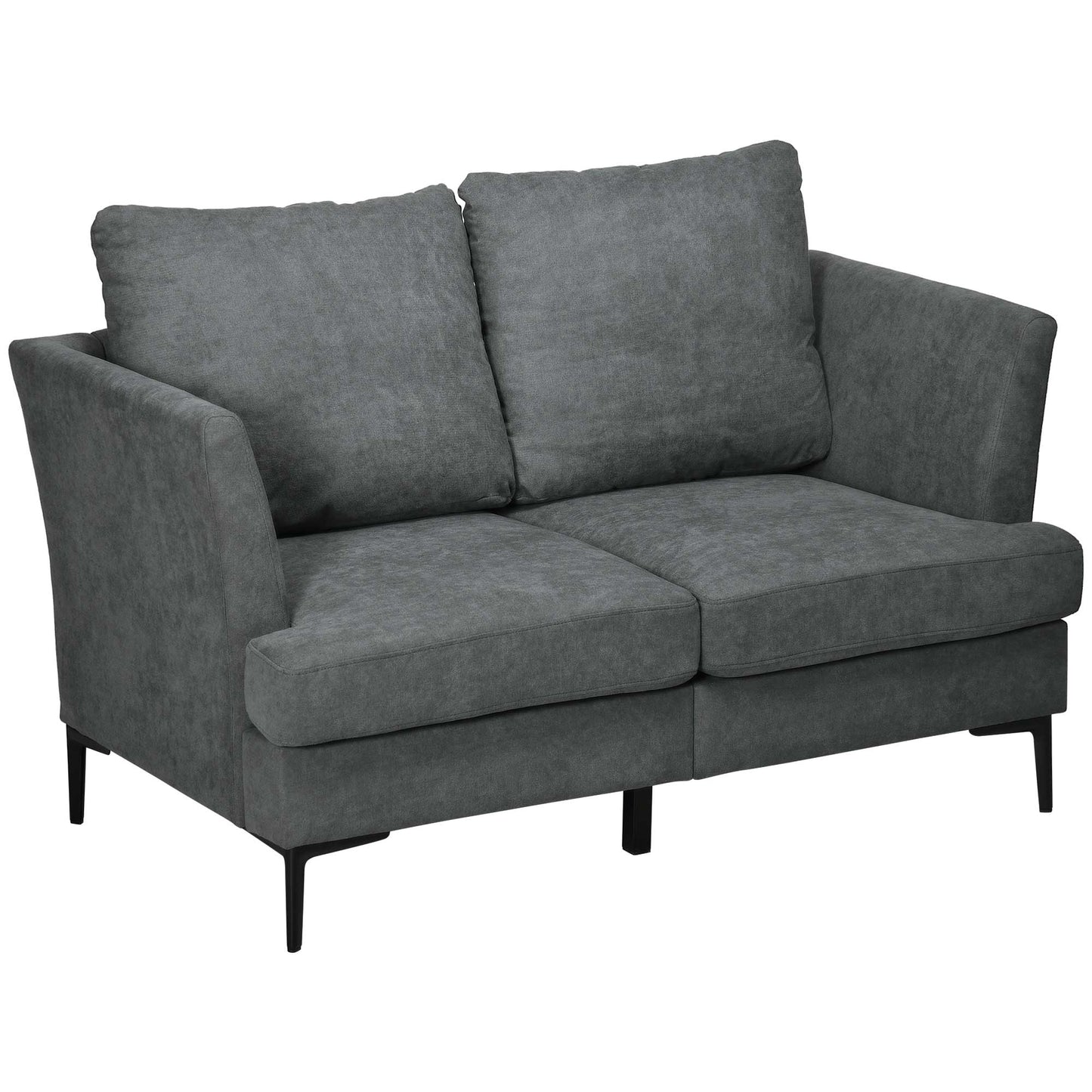 55" Loveseat Sofa for Bedroom, Modern Love Seats Furniture, Upholstered Small Couch for Small Space, Grey