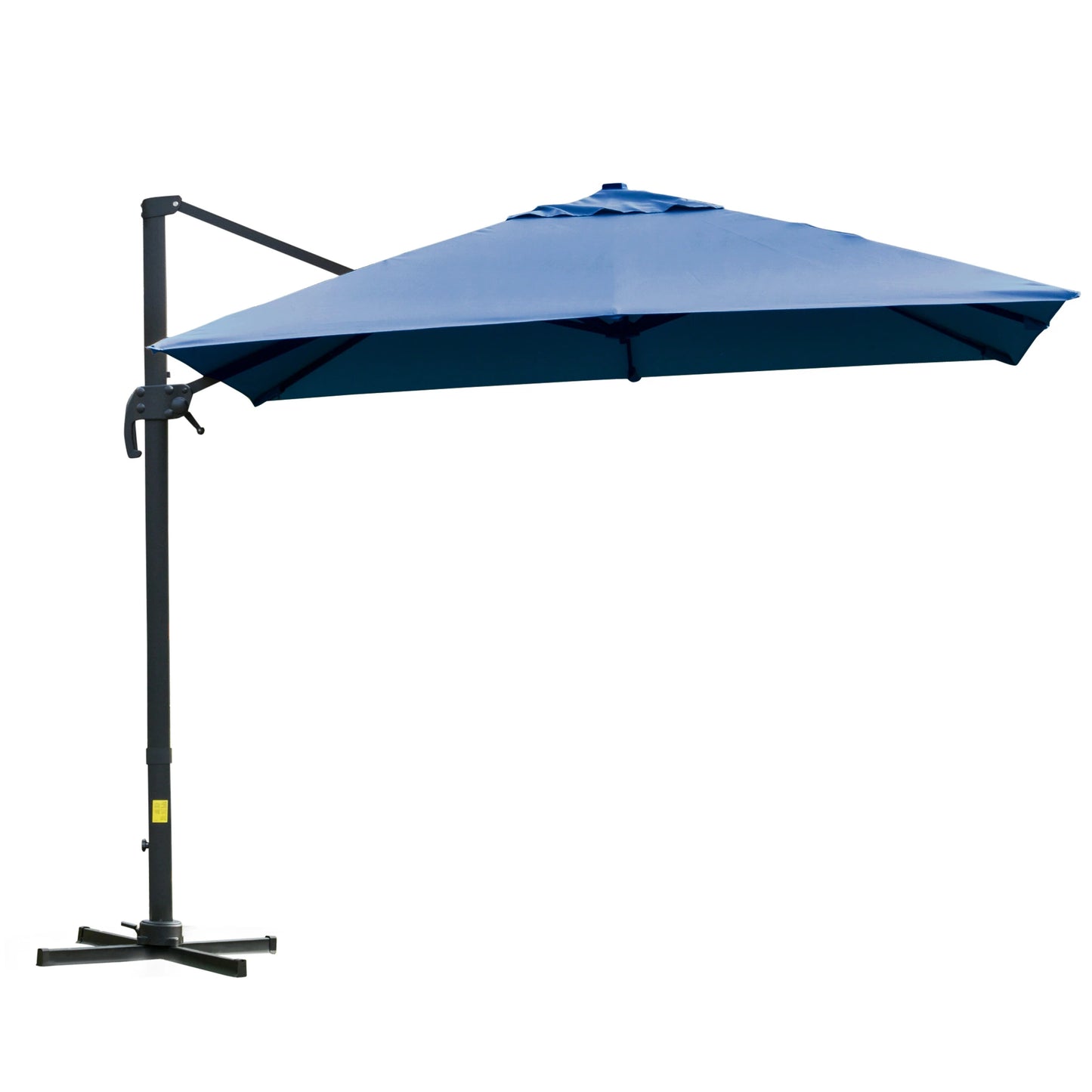 Outsunny 10x10ft Cantilever Umbrella Rotatable Square Top Market Parasol with 4 Adjustable Angle for Backyard Patio Outdoor Area