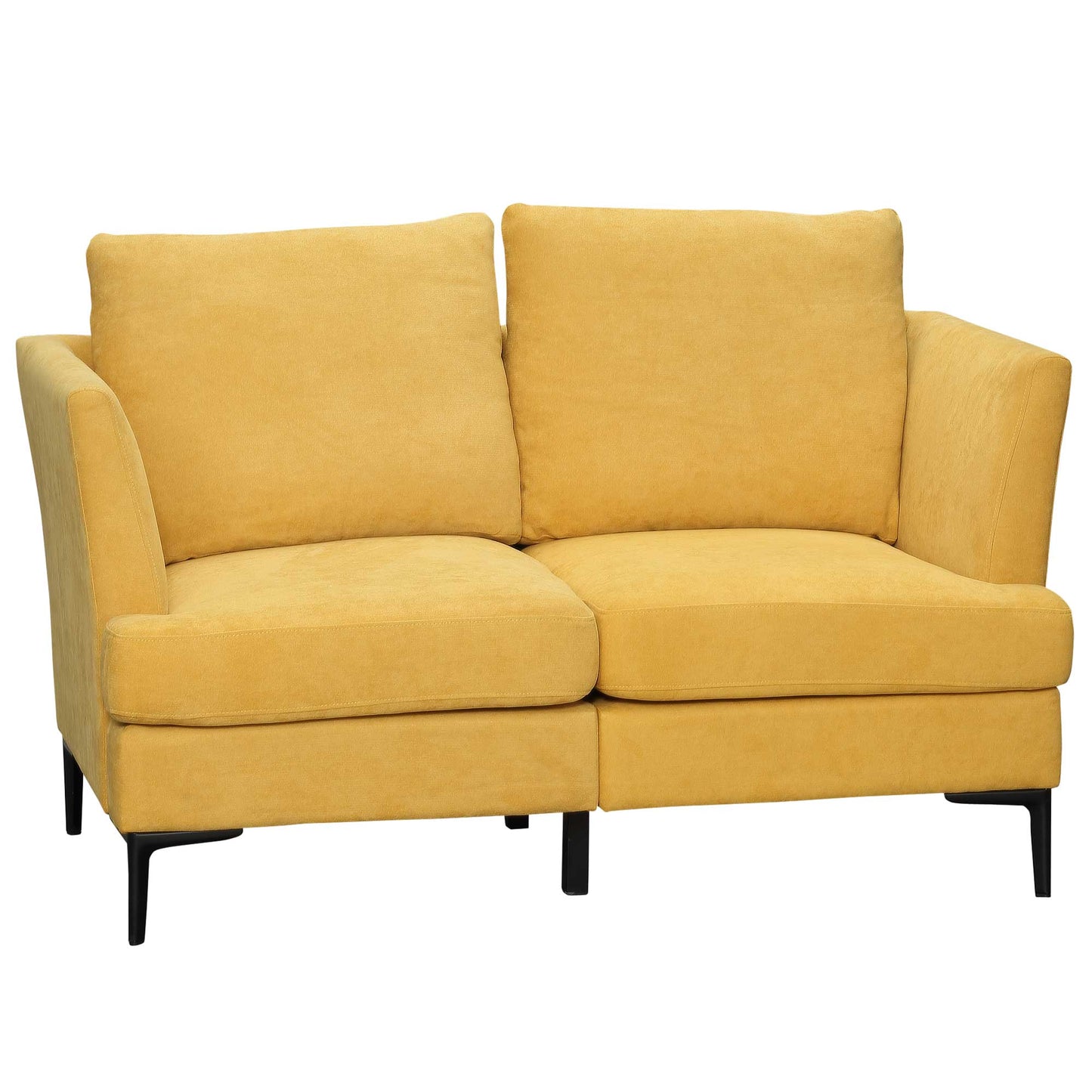 54" Loveseat Sofa for Bedroom, Modern Love Seats Furniture, Upholstered Small Couch for Small Space, Yellow