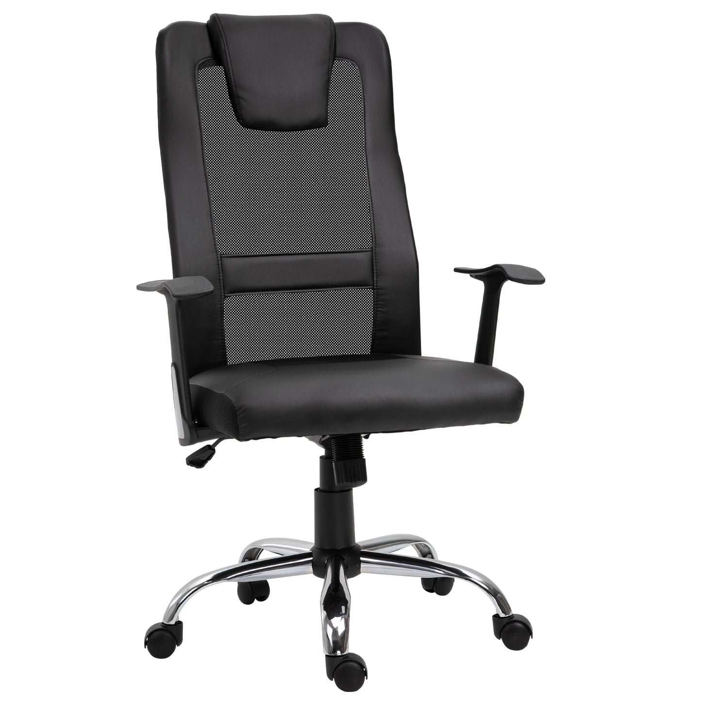 igh Back Mesh Office Chair Ergonomic Computer Desk Seat Thick Padded Headrest with Armrest Office Black