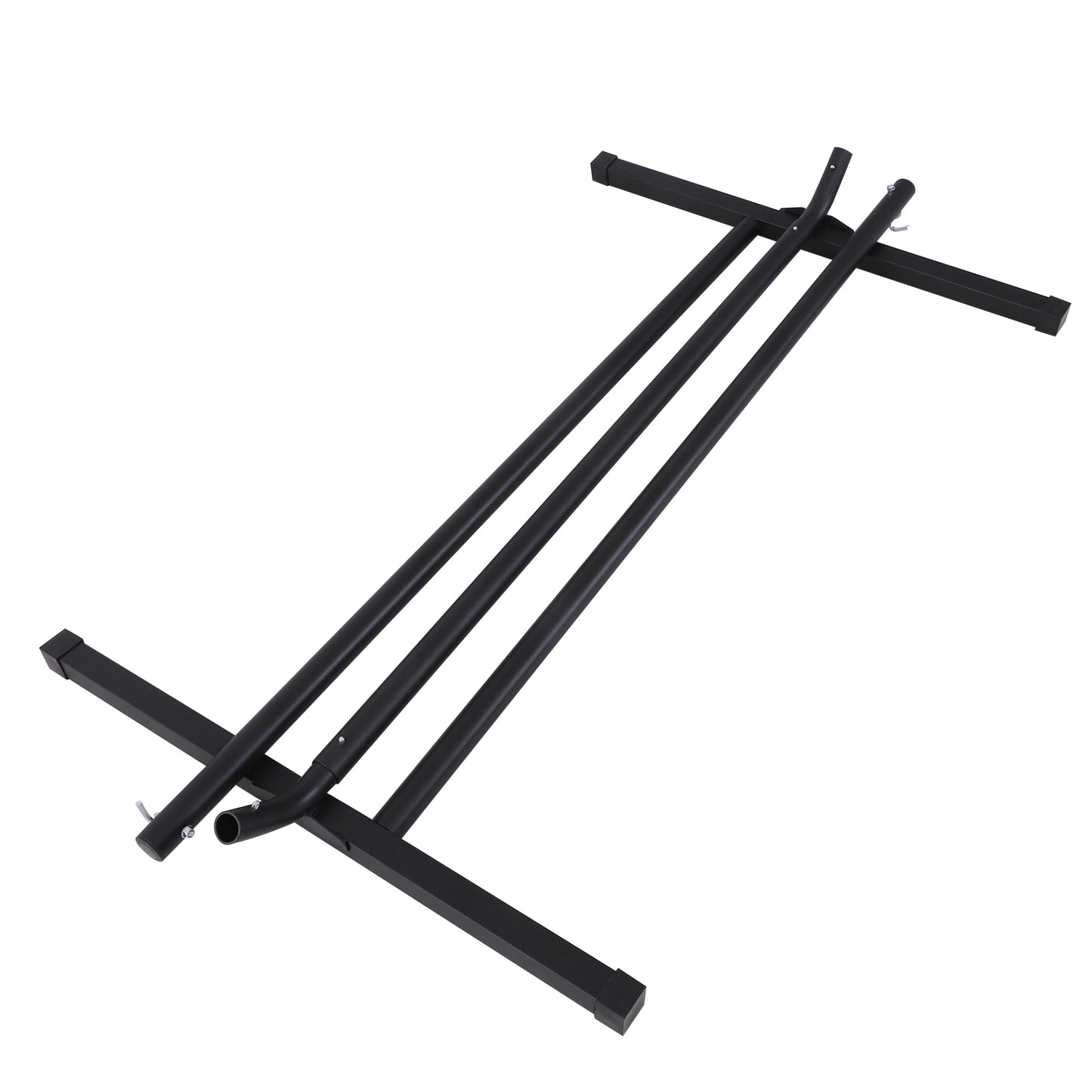 11.8'L Hammock Stand Extra Long Heavy Duty Straight Pole Day Bed Swing Metal Frame Simple Set Up Garden Outdoor Camping Picnic Use Black