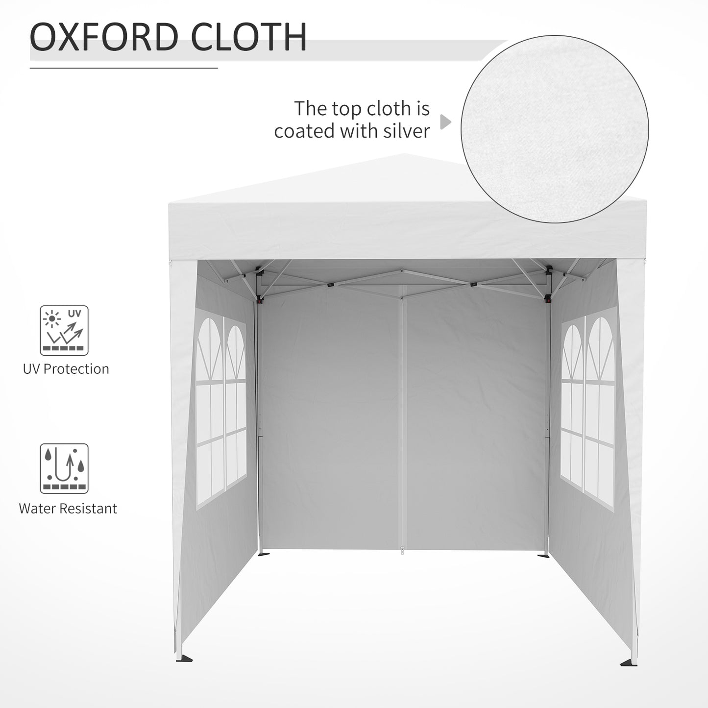 Outsunny 6.6x6.6ft Pop Up Party Tent Outdoor Folding Gazebo Canopy with Side Walls White