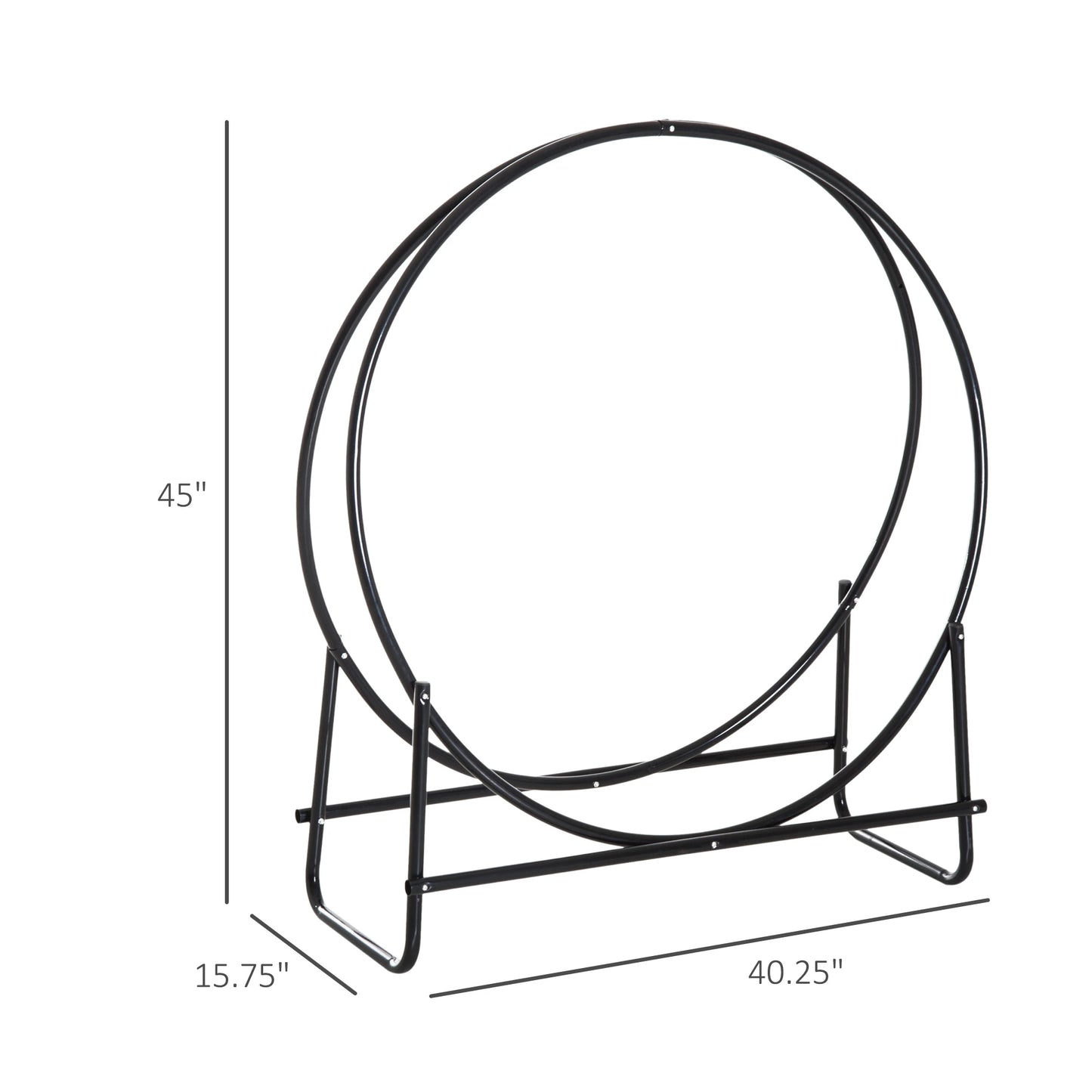 40 Inch Heavy Duty Firewood Rack Indoor Outdoor Log Holder 264lbs, Black