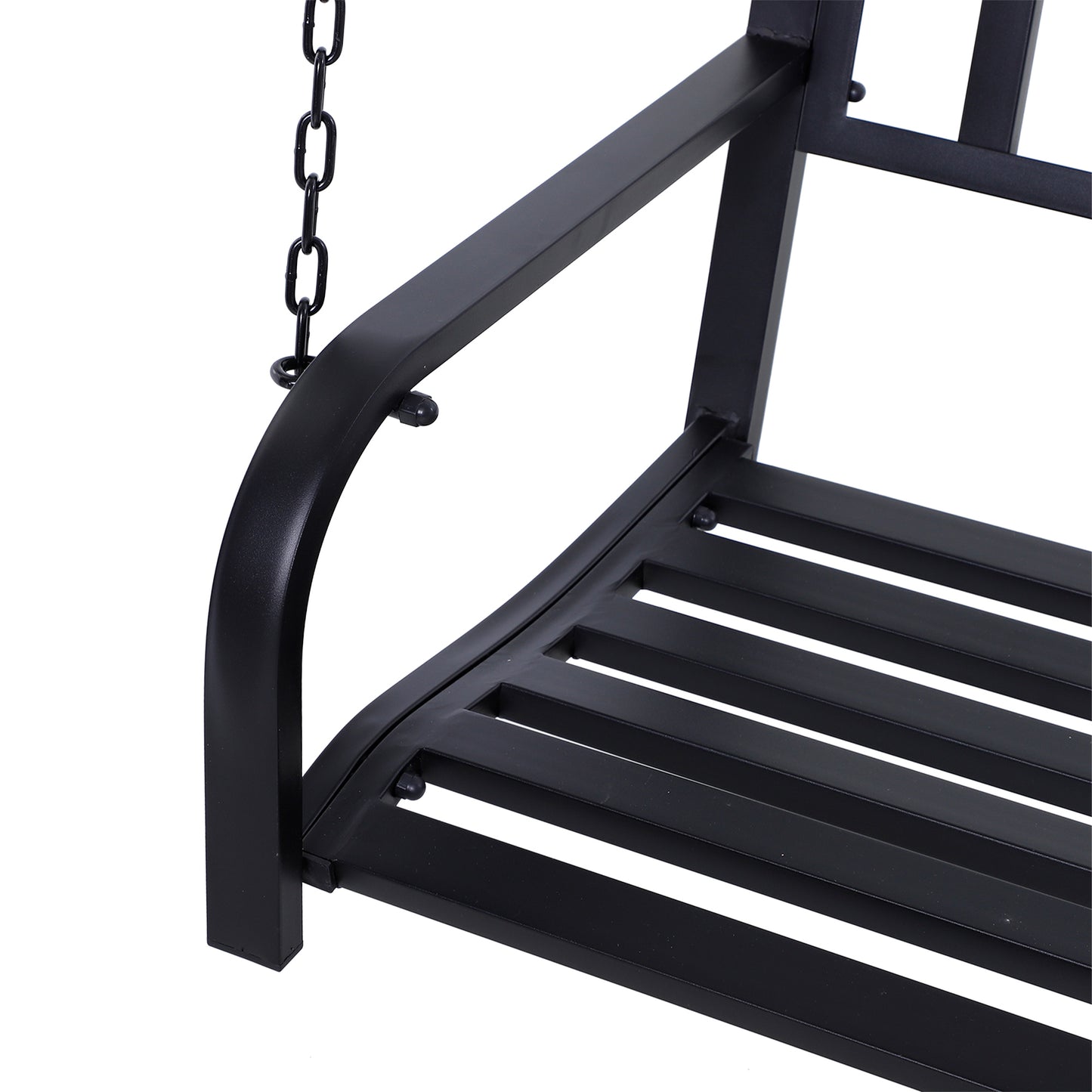 Outsunny 50" Porch Swing Patio Swing Chair Hanging Bench Outdoor Glider Chair with Chain Black