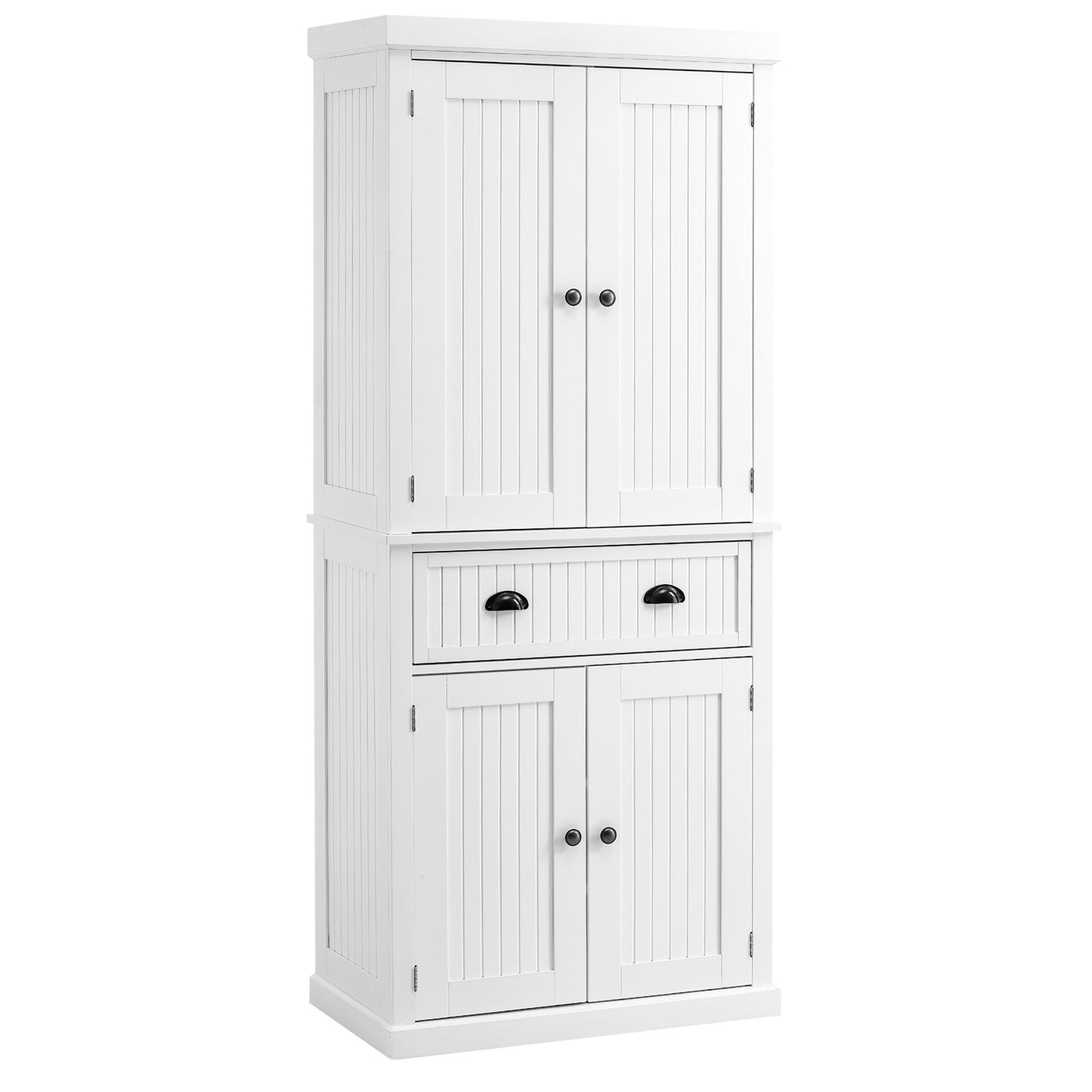 Tall Colonial Style Free Standing Kitchen Pantry Storage Cabinet