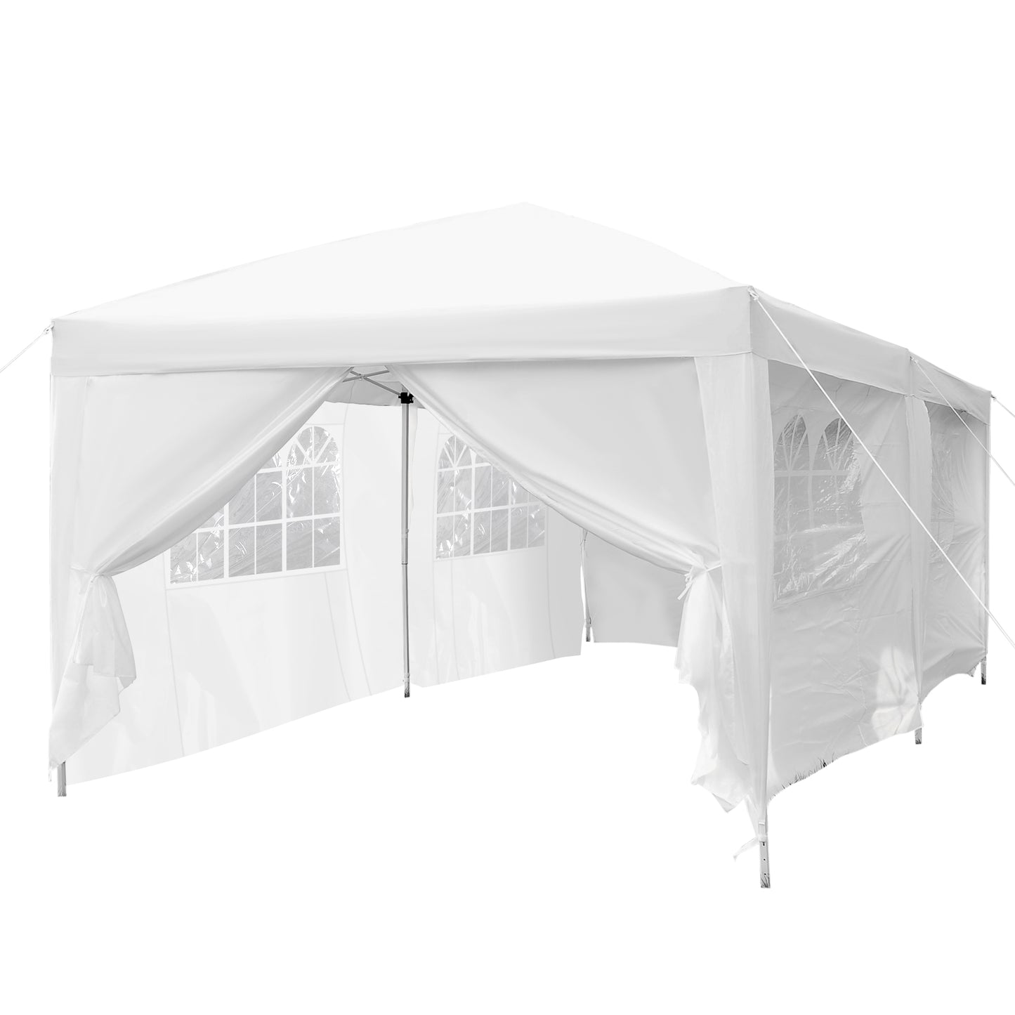 Outsunny 10’x20’ Outdoor Folding Pop Up Party Tent Wedding Gazebo Canopy Patio Shelter with 6 Sidewalls, White