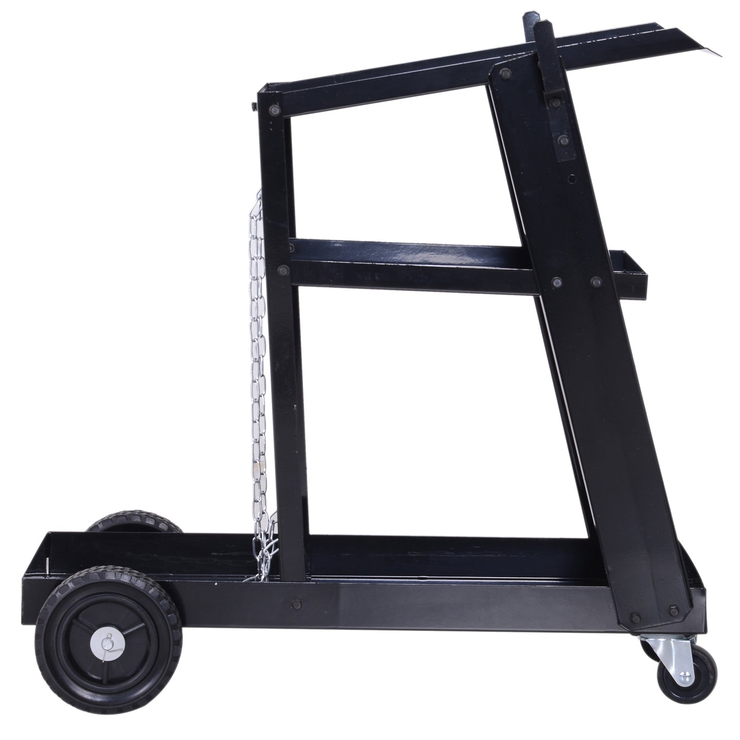 3 Tier Welding Cart Welder Trolley Garage Welding/Plasma Cutter Cart for Tanks Gas Bottles w/ Safety Chain Black