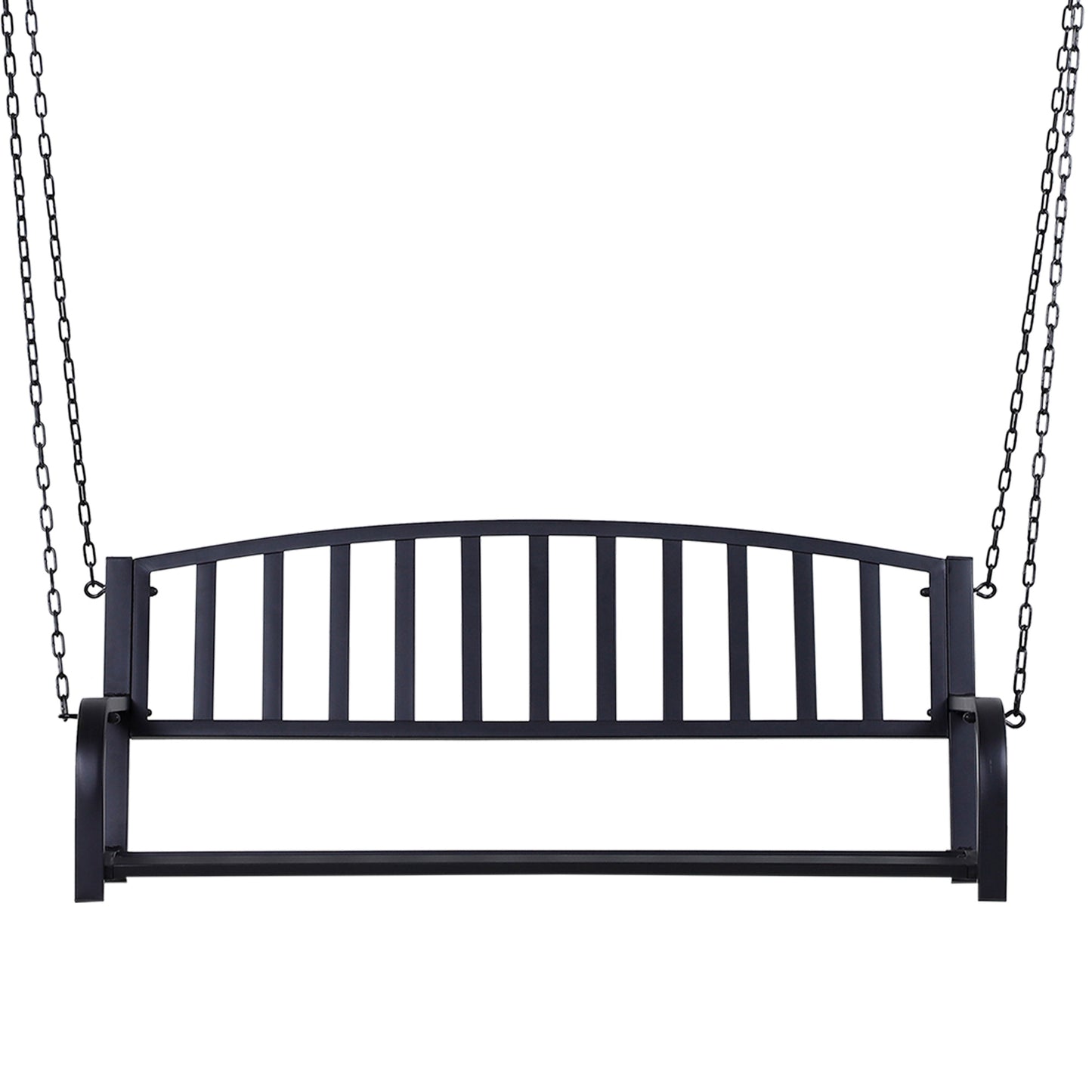 Outsunny 50" Porch Swing Patio Swing Chair Hanging Bench Outdoor Glider Chair with Chain Black