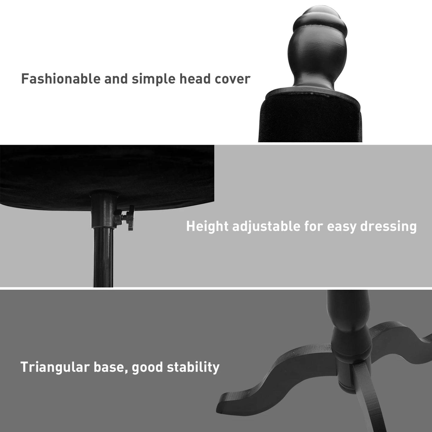 Female Fashion Mannequin Dress Form Torso Dressmaker Stand Clothing Display w/ Base Black