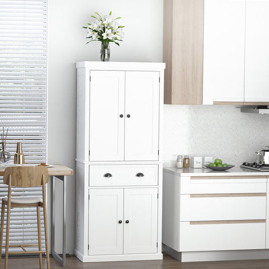 Long Standing Kitchen Cabinet w/ 2 Drawers MDF Board White