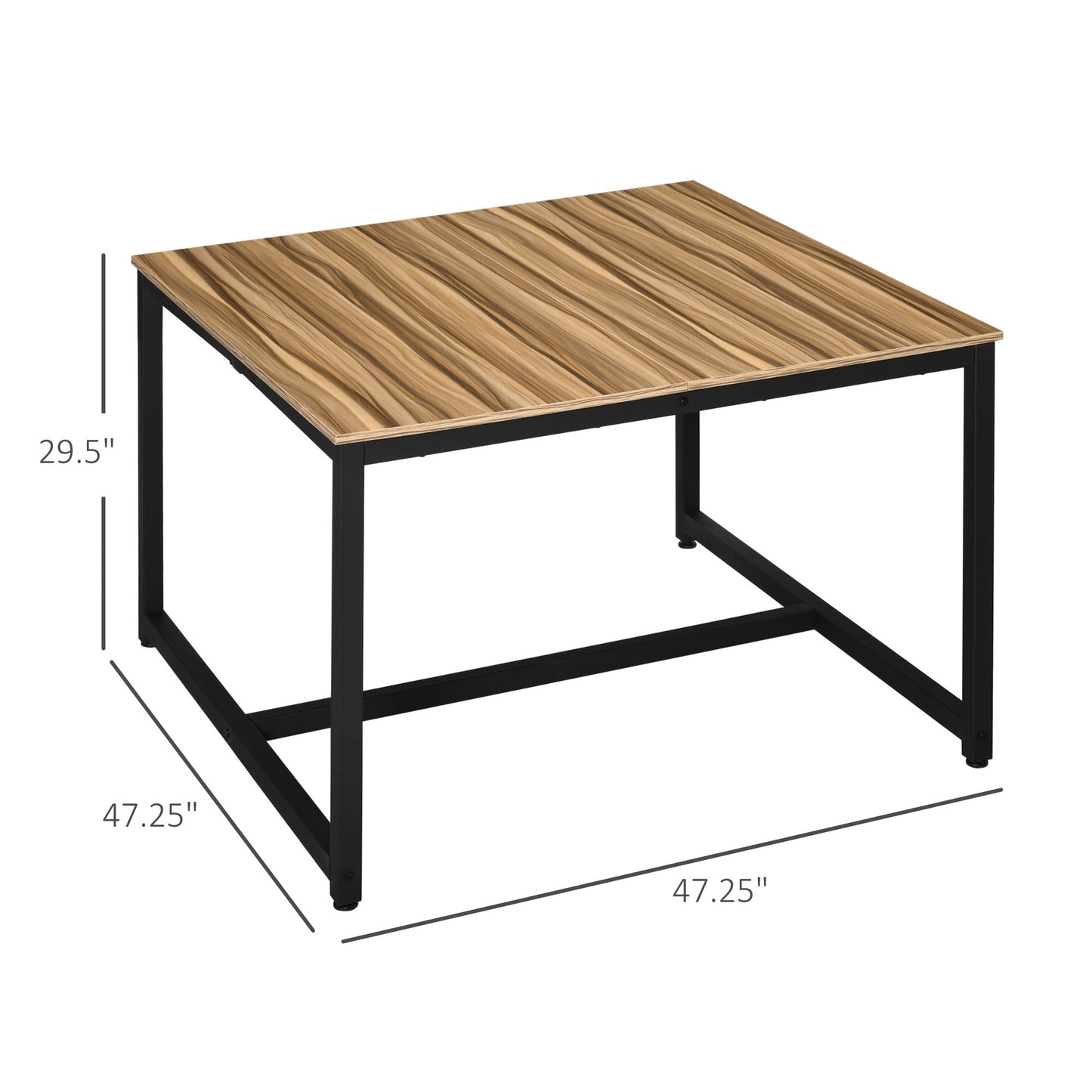 Two Person Computer Desk, 47 x 47 inch Extra Large Writing Study Desk, Double Workstation for Home Office, Oak