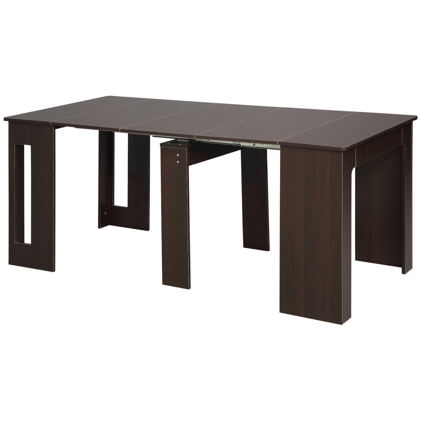 Foldable Table, Extendable Dining Table, Kitchen Table for Small Spaces, Seats up to 6 People, Dark Brown