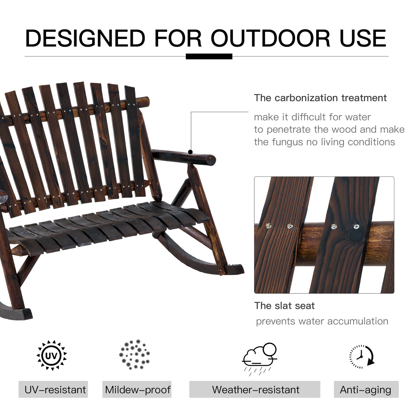 Outsunny Classic Adirondack Rocking Chair