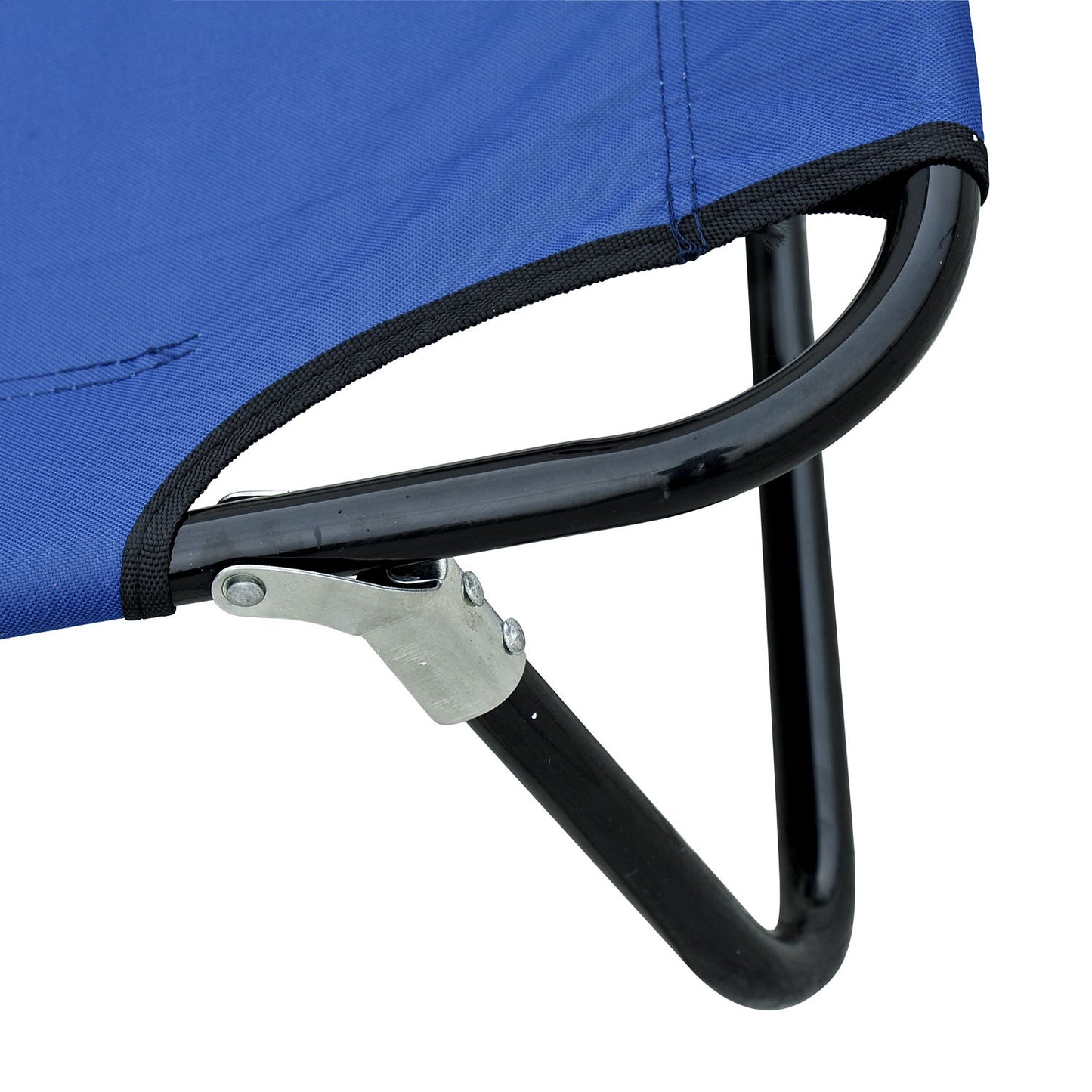 Outsunny Outdoor Portable Camping Bed Army Cot Indoor Folding Travel Cot (Blue)