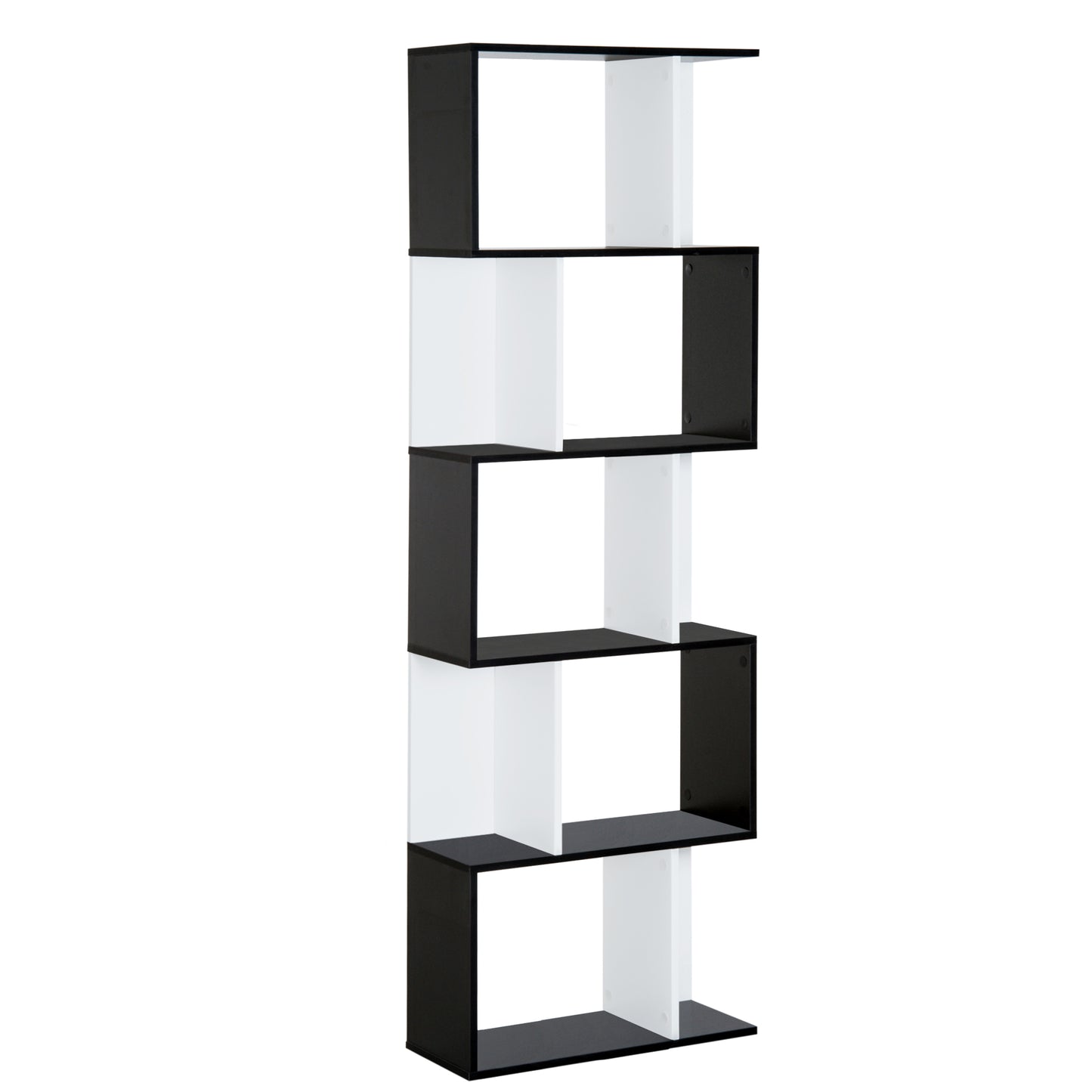 Modern Bookcase 5-Tier Display Shelf Storage Shelf Room Divider Living Room Home Office Furniture, Black