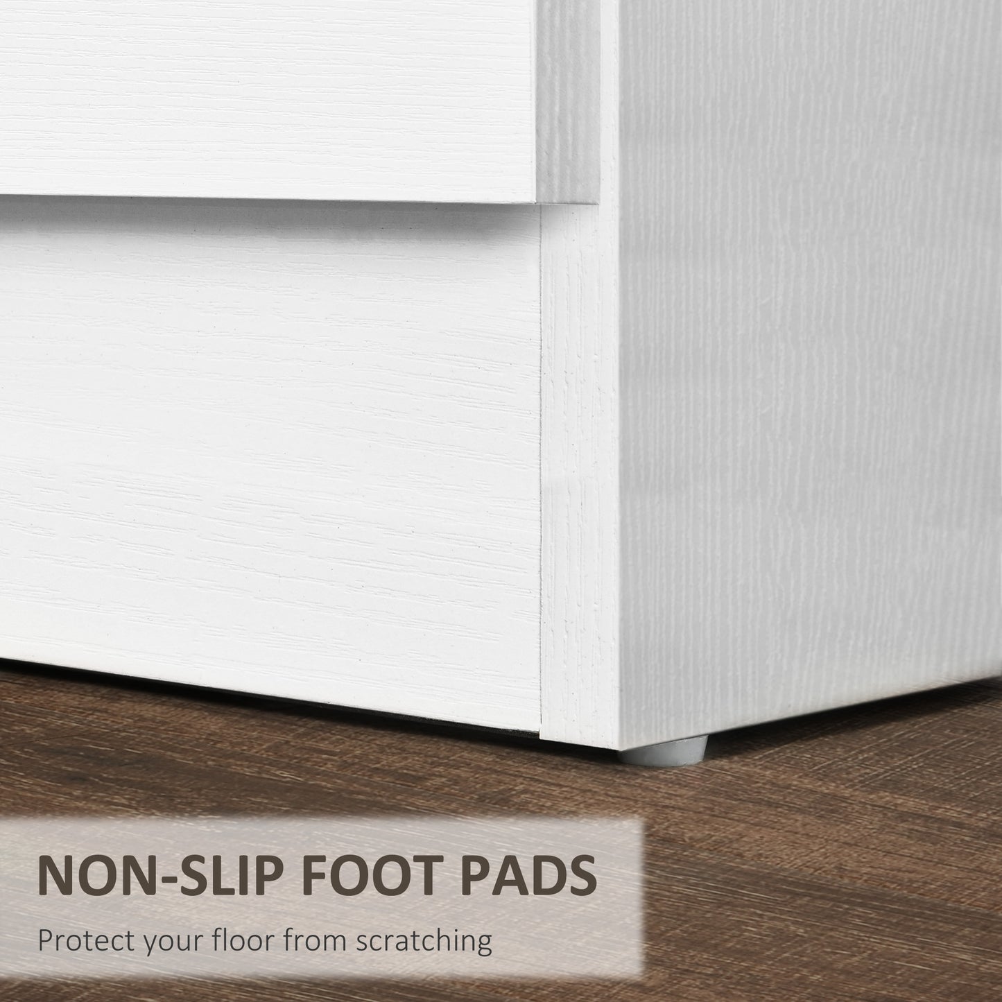 Nightstands Bedside Tables with 3 Drawers, Wooden End Side Table Storage Stand for Bedrooms, White