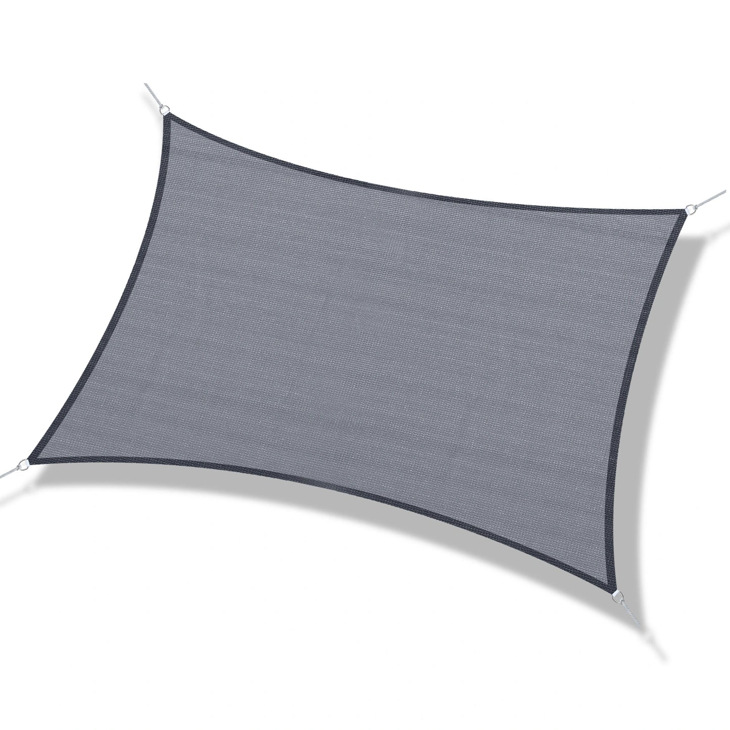 Outsunny 12' Square Sun Shade Sail Canopy Outdoor Lawn Shelter UV Blocking Grey