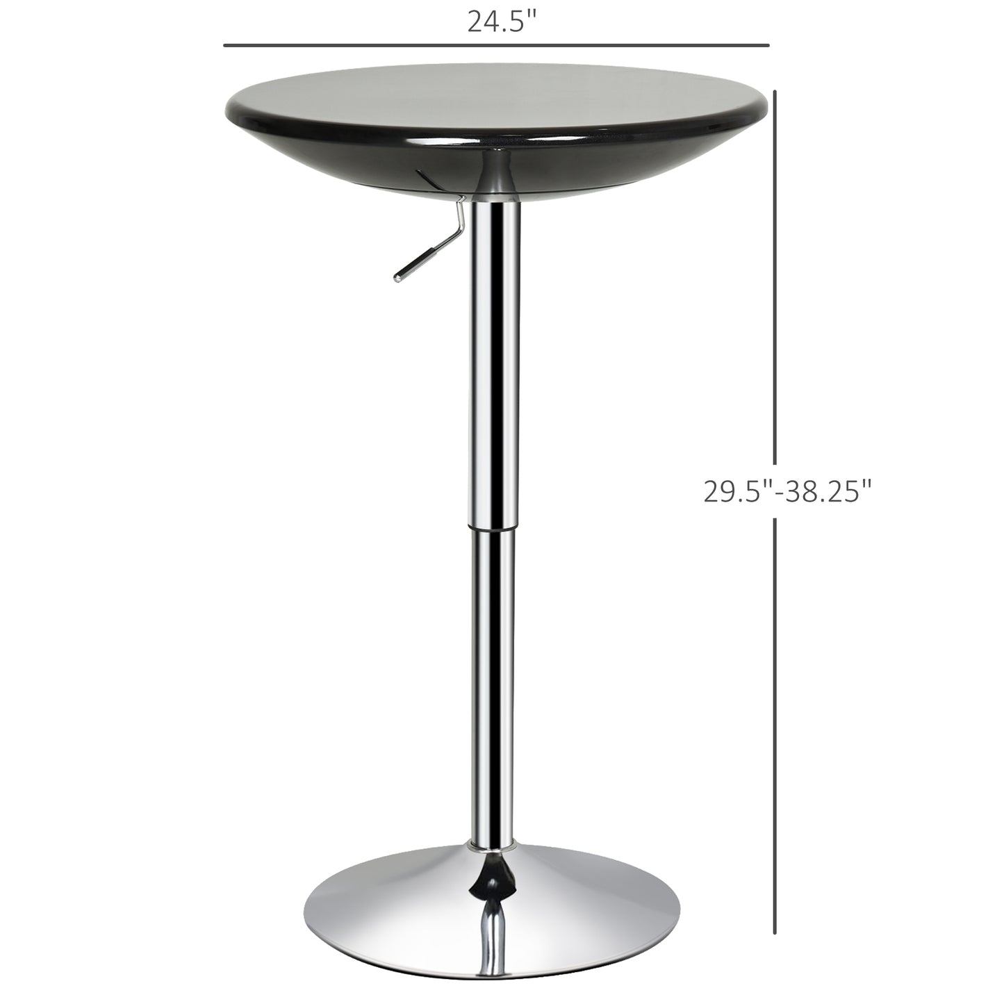 Round Cocktail Bar Table Metal Base Tall Bistro Pub Desk Adjust Counter Height