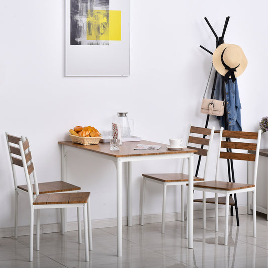 5-Piece Modern Wooden Dining set for Home Kitchen White