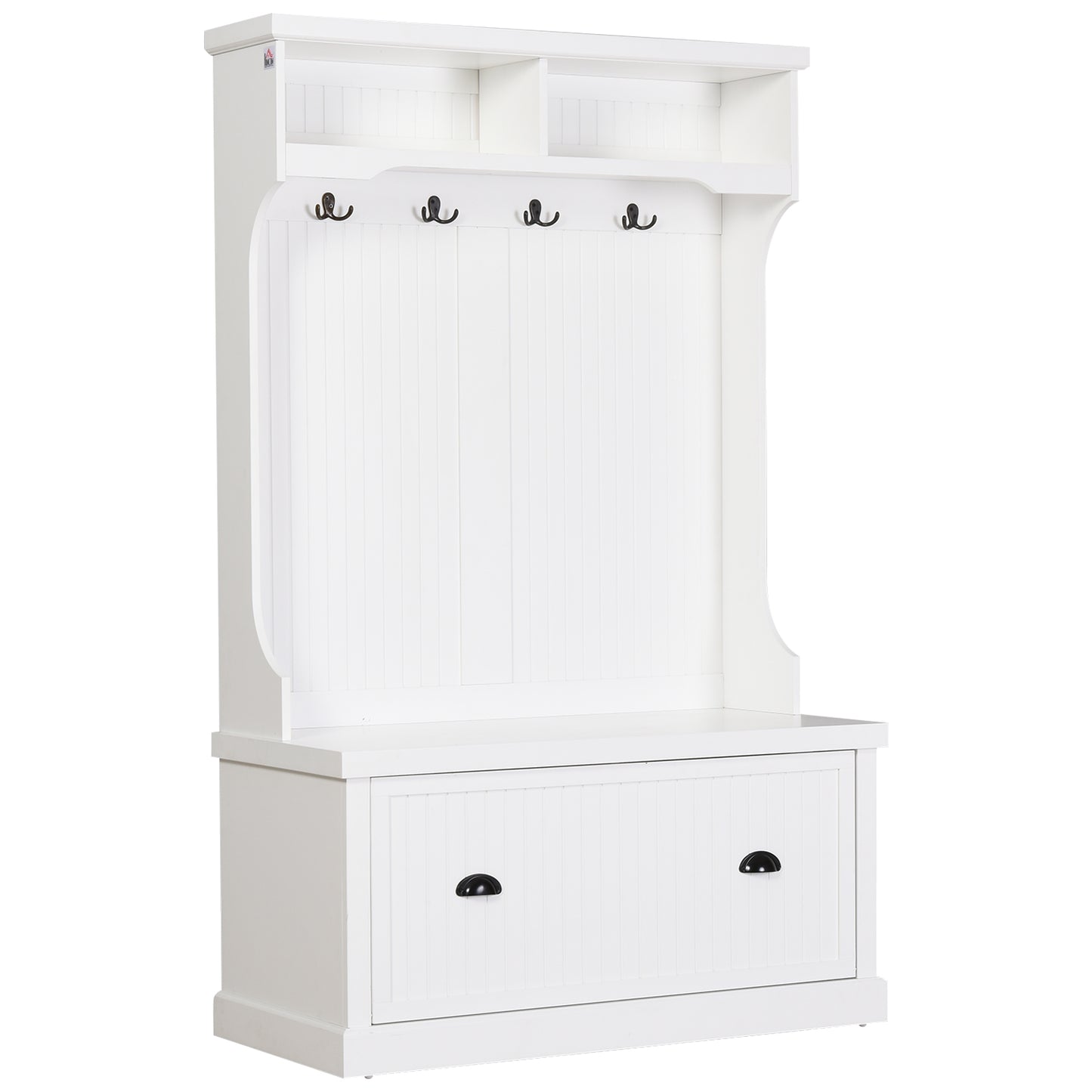 Hall Coat & Shoe Storage Cupboard Corner Hall Tree White