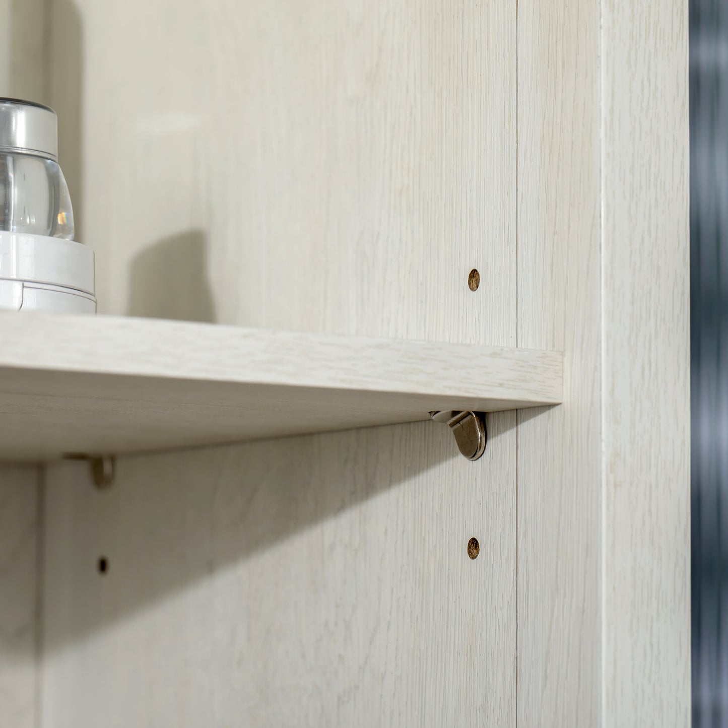 Tall Bathroom Storage Cabinet with 3 Tier Shelf, Glass Door Cupboard, Freestanding Linen Tower with Adjustable Shelves, Antique White