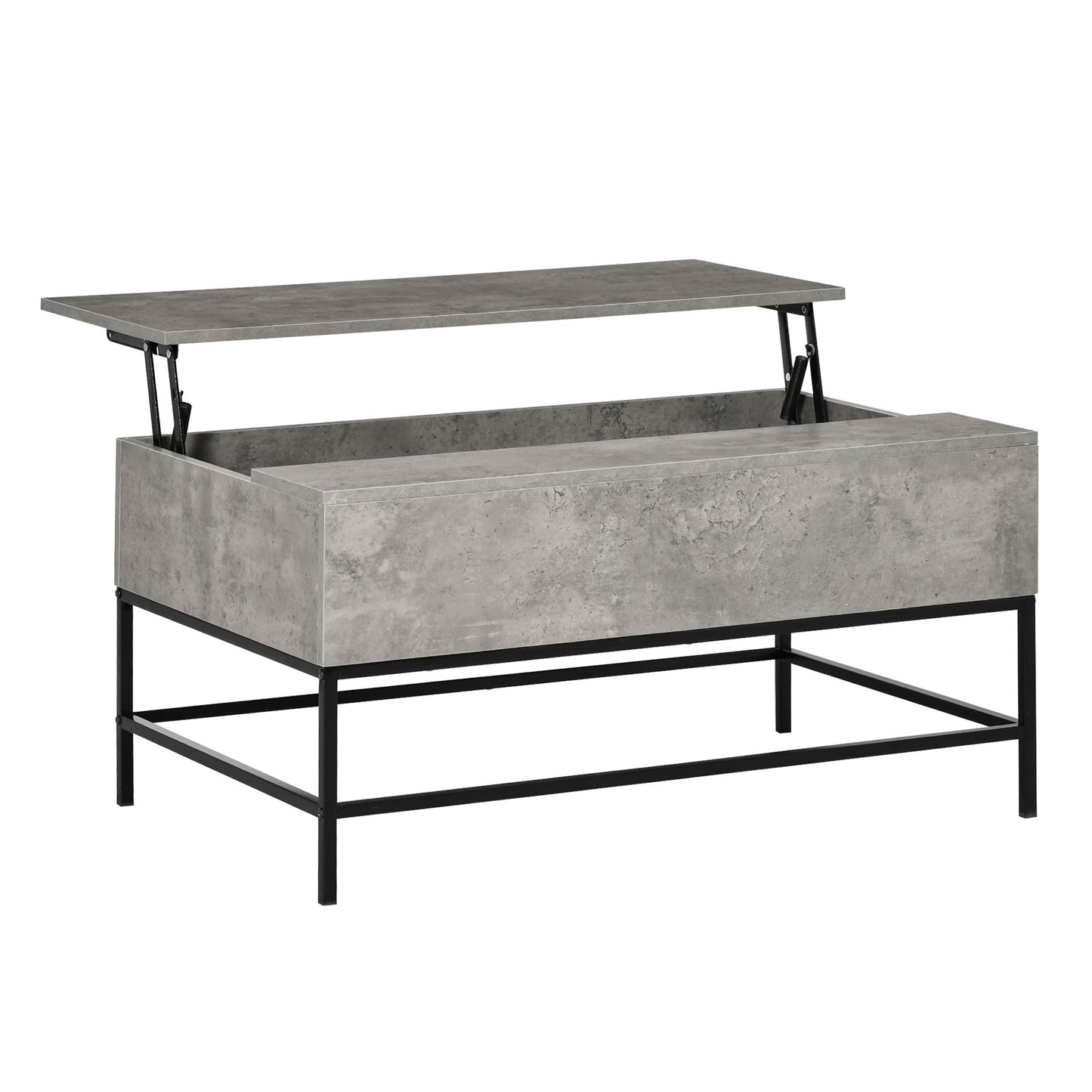 Lift Top Coffee Table with Hidden Storage Compartment Lift Tabletop Center Table for Living Room, Grey