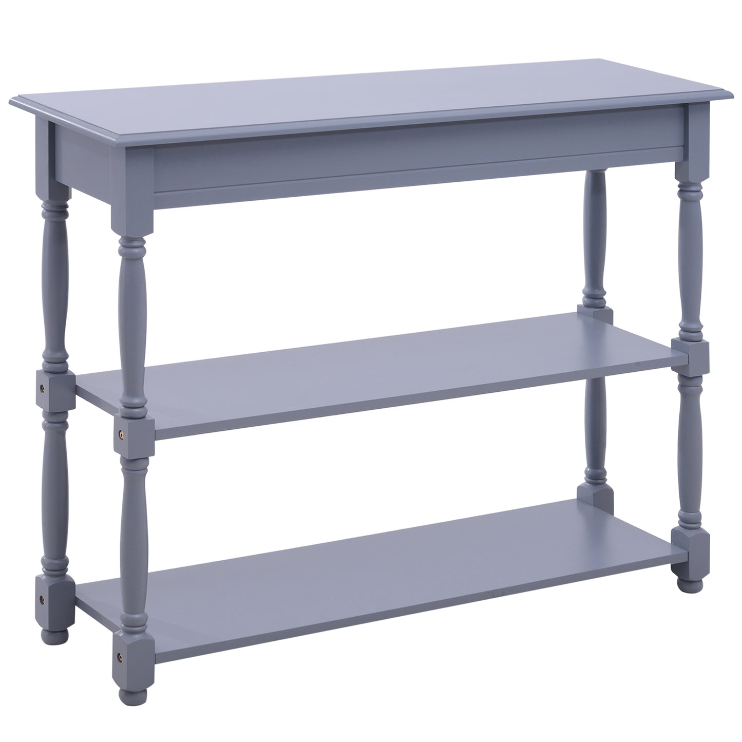 Console Table Modern Sofa Table with 2 Tier Shelves for Living Room, Entryway, Bedroom, Grey