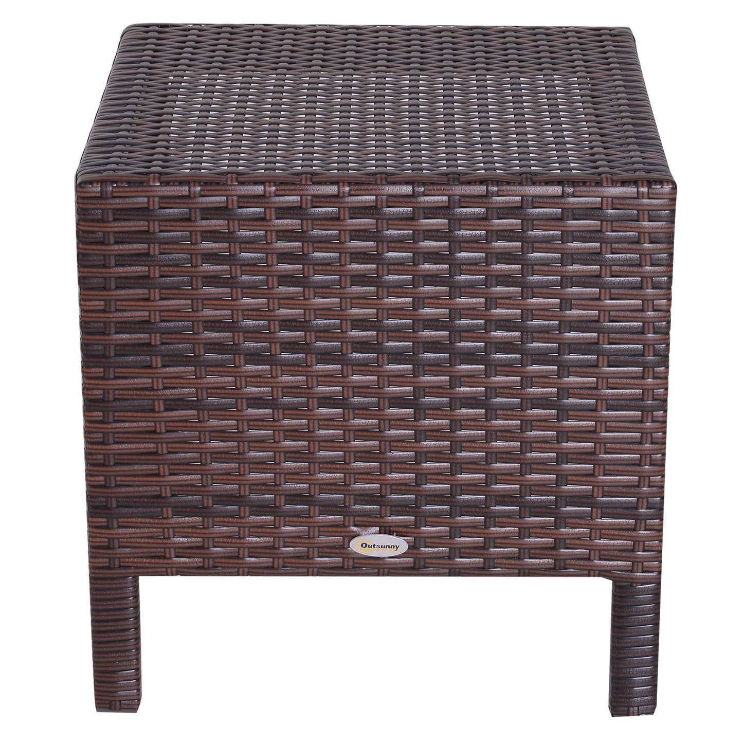 Outsunny Set of 3 Wicker Nesting Tables Patio Rattan Snack End Side Tables Hand Woven All Weather Garden Outdoor Home Furniture Brown