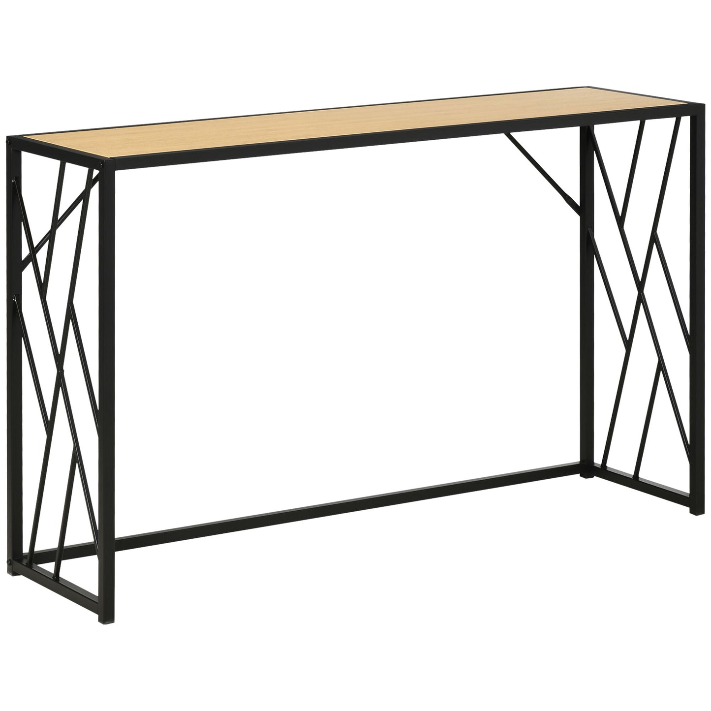 47.25" Console Table, Industrial Sofa Table with Metal Frame for Living Room, Hallway, Yellow