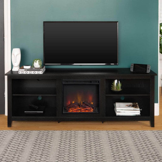 Essential 70" Rustic Farmhouse Electric Fireplace Wood TV Stand - Available in 3 Colours