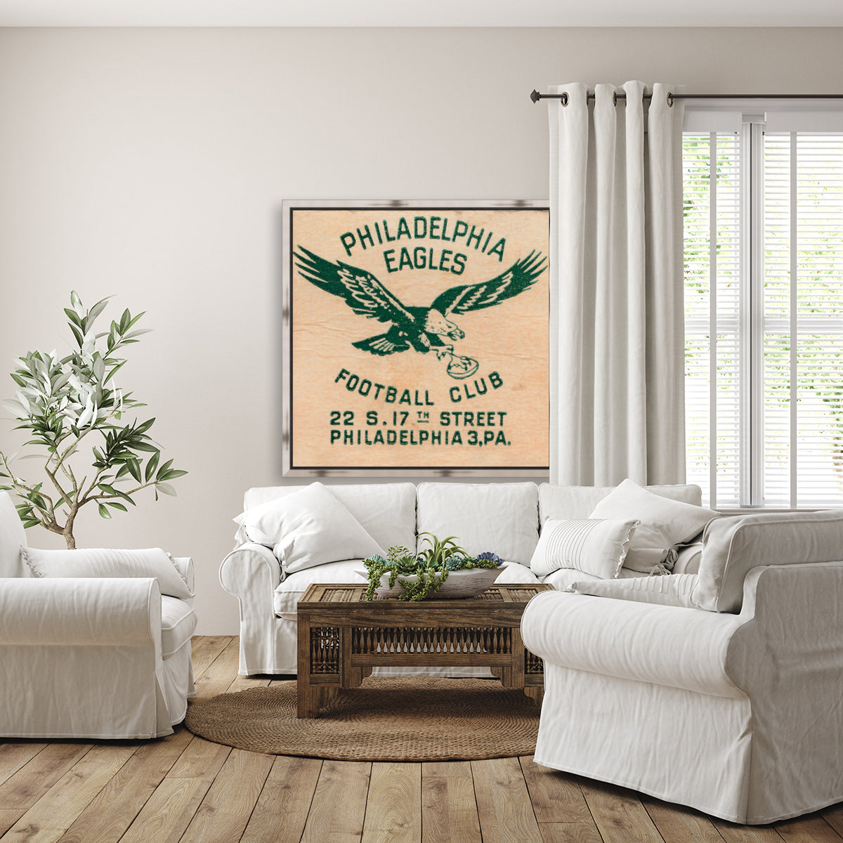 1948 Philadelphia Eagles Football Club Vintage Art