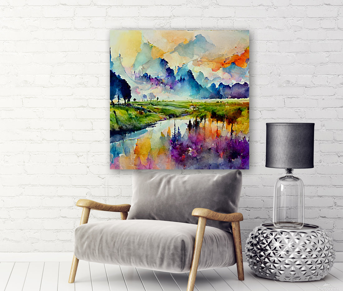 Watercolor Abstract Landscape Art by diotoppo