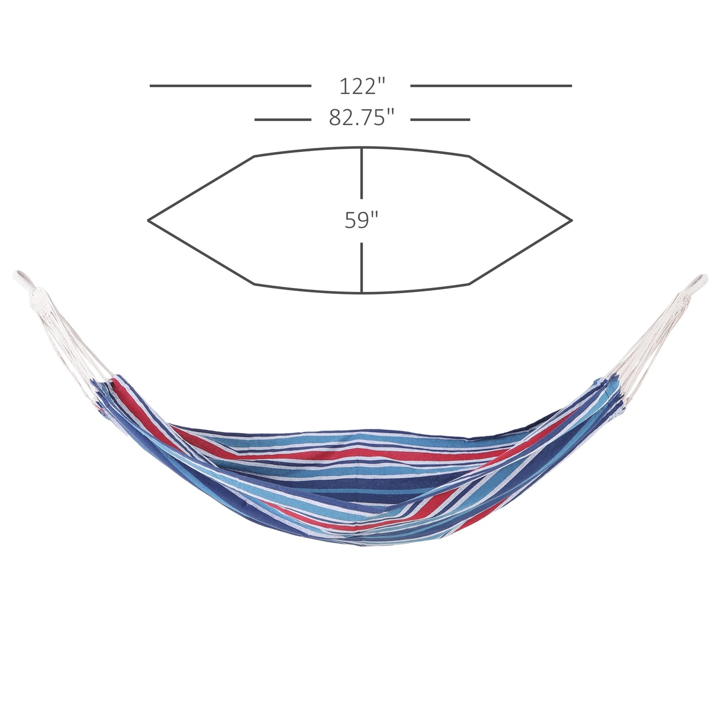 Outsunny 83"x59" Double Hammock Multifunctional Swing Bed Portable Travel Camping Hiking Outdoor Lounge Cotton Fabric