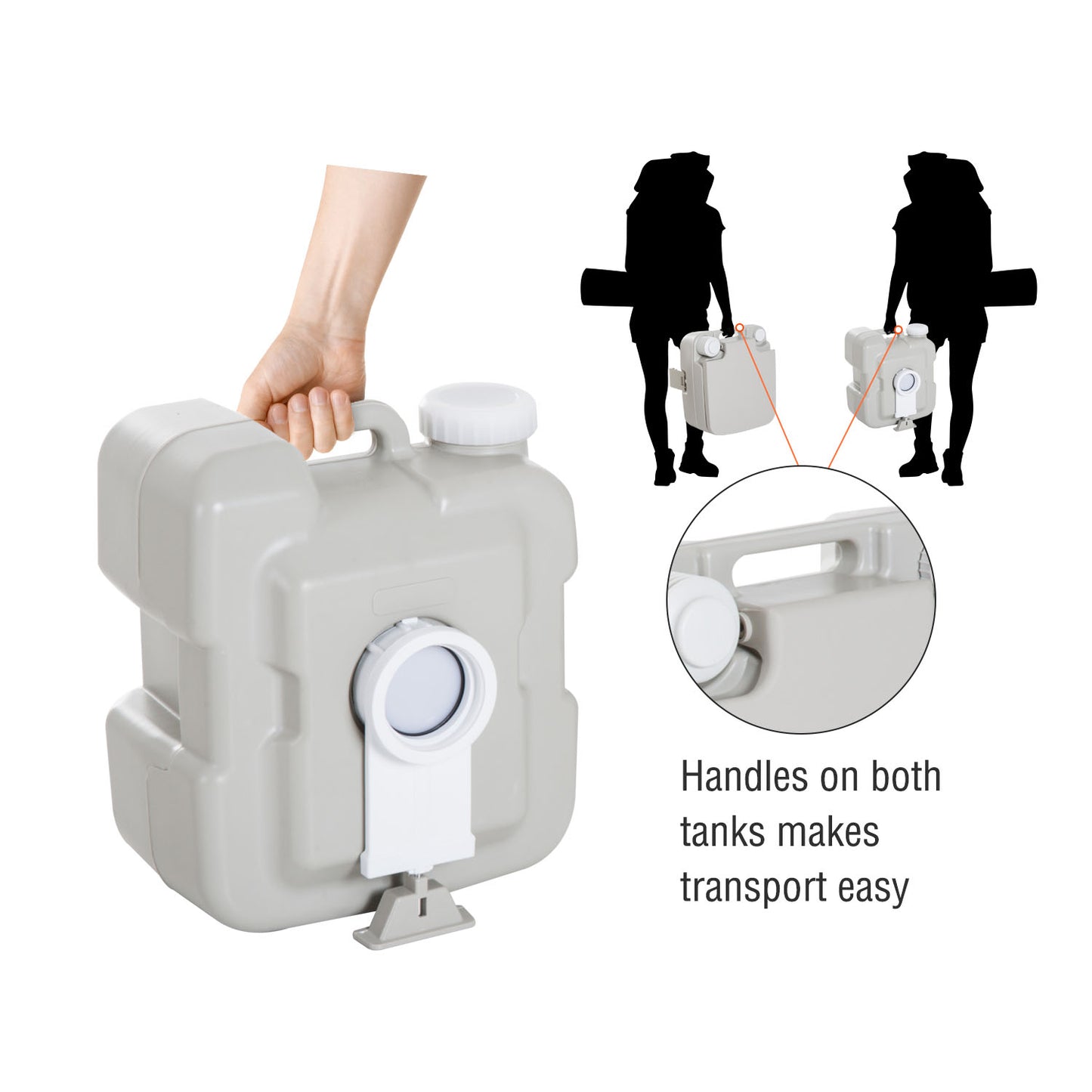 Portable Travel Toilet Detachable Tank 3 Way Pistol Easy to Use Camping Hiking