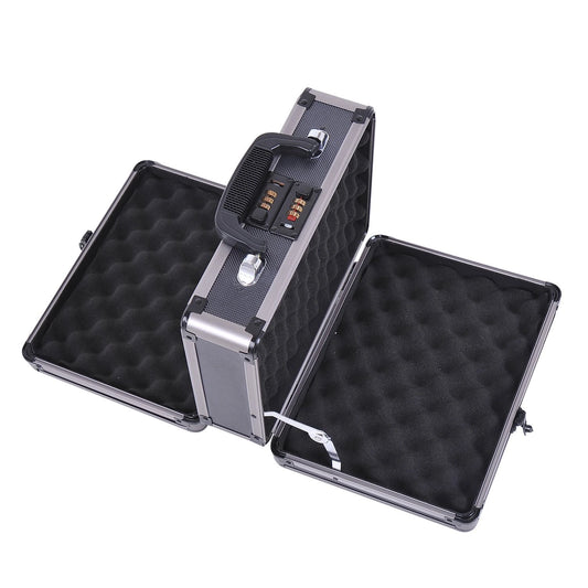 Double Locking Sided Hard Pistol Handgun Case Gun Safe Carry Storage Box with Code Set