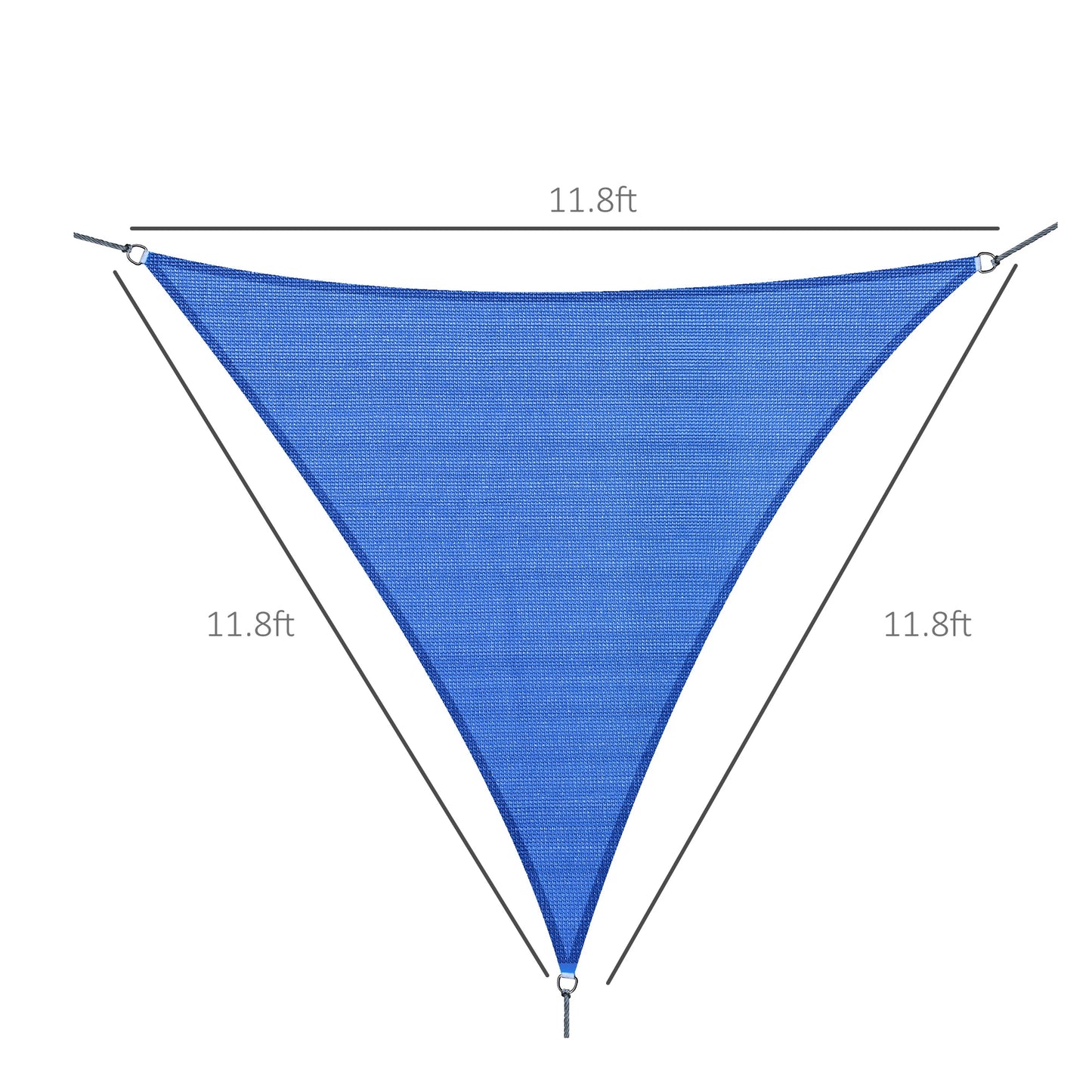 Outsunny 12 ft Triangle Sun Shade Sail Shelter Canopy Blue +Carrying bag