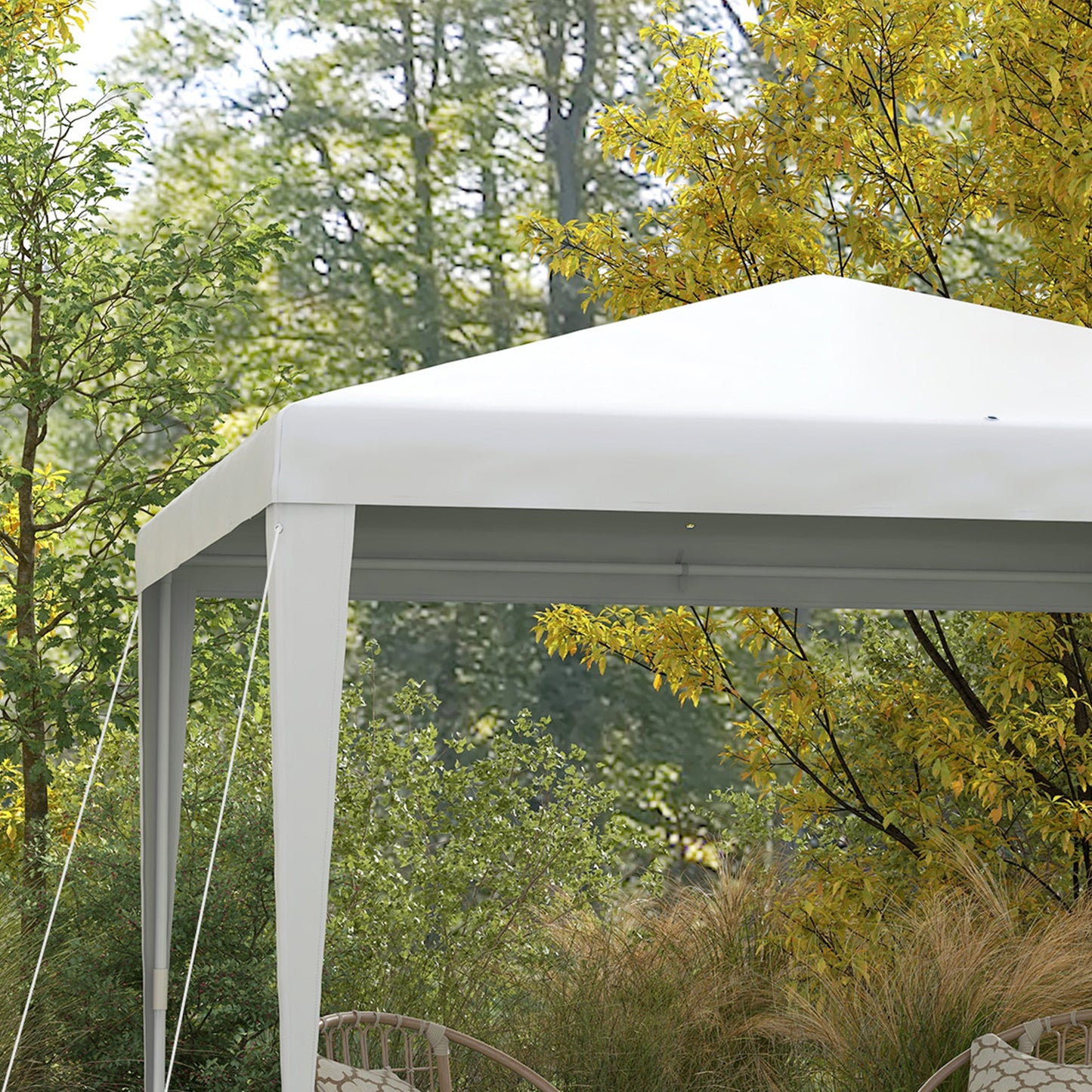 10x10ft Party Tent Portable Gazebo, Folding Garden Canopy Event Shelter Outdoor Sunshade White