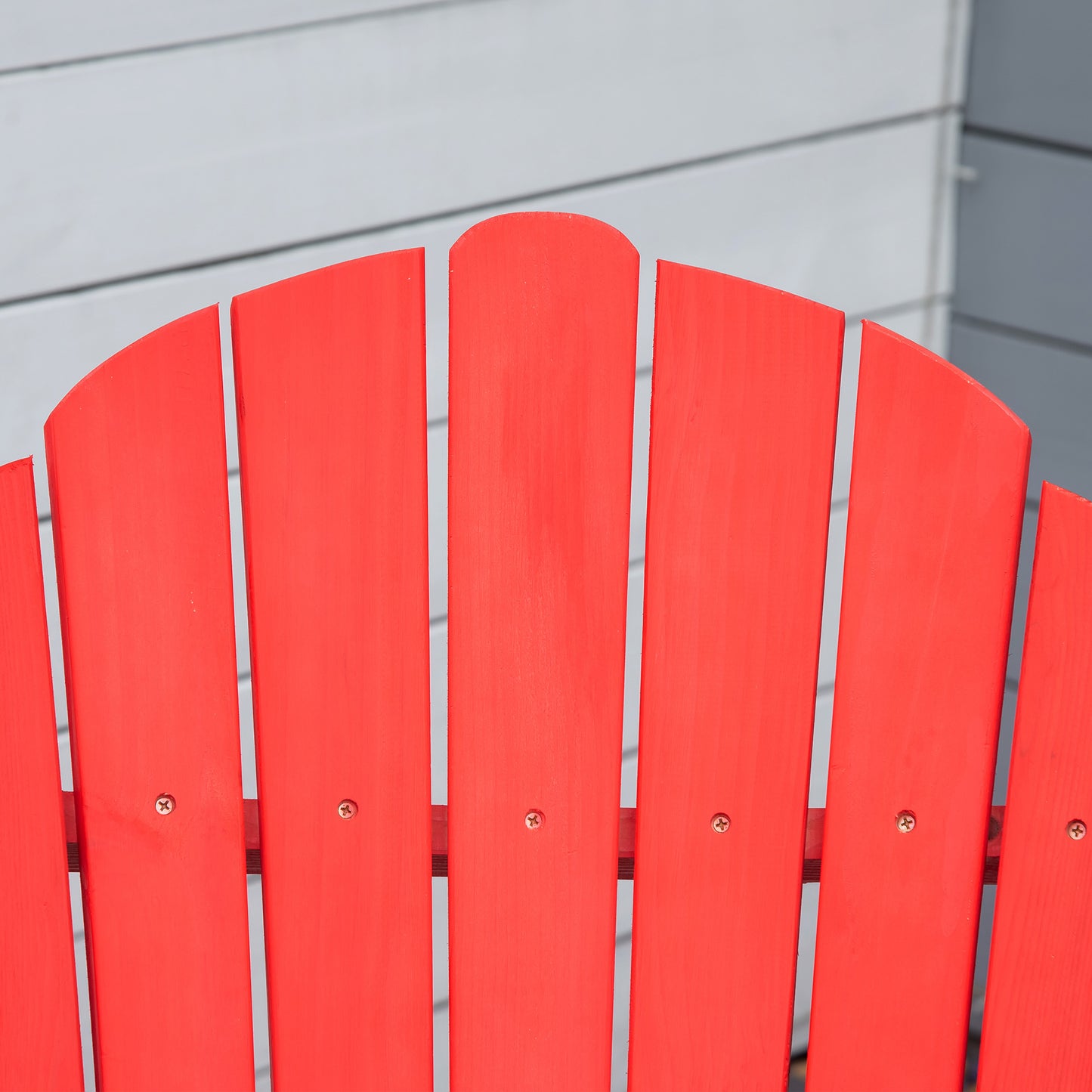 Outsunny Folding Adirondack Chair with Ottoman, Outdoor Wooden Lounger for Patio, Porch, Poolside, Garden, Red