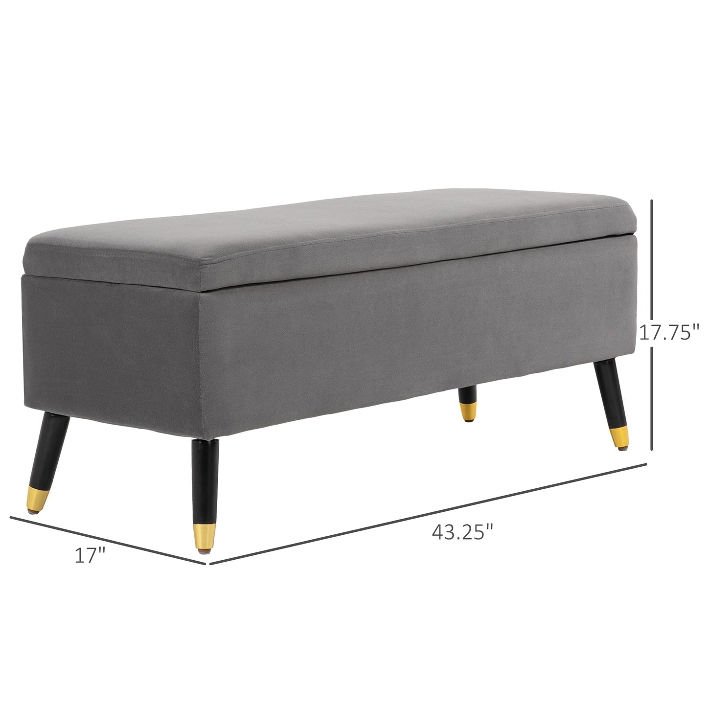 Deluxe Storage Ottoman Bench Footrest Stool Large Storage Space