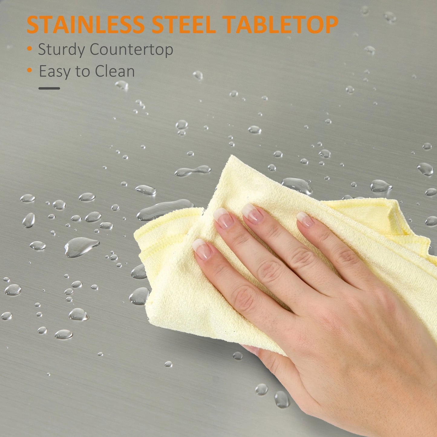 Rolling Kitchen Island Storage Cart, Kitchen Cabinet with Stainless Steel Top, Glass Door & Drawers for Kitchen, Green