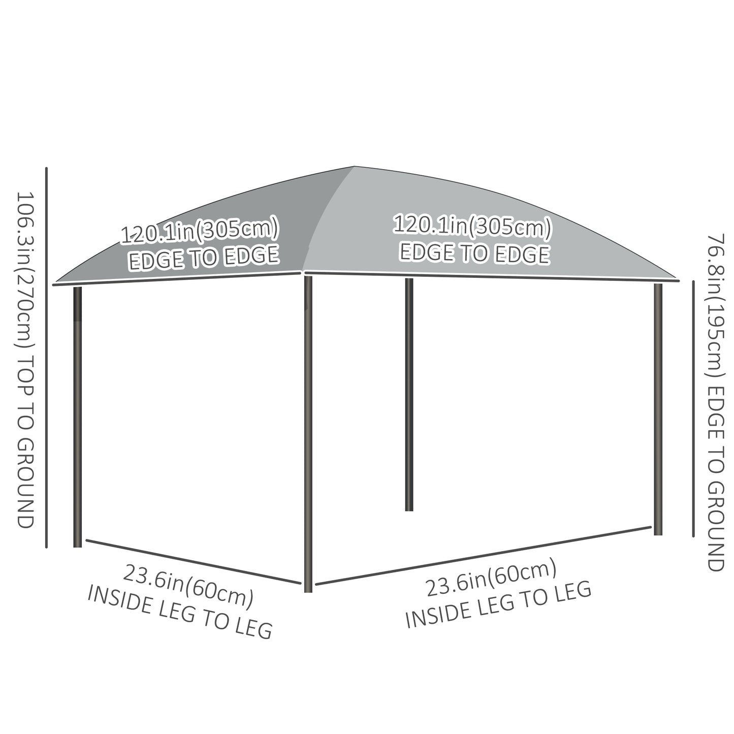 Outsunny 10' x 10' Outdoor Gazebo Canopy, Hardtop Gazebo with UV60+ Polycarbonate Roof, Solid Steel Frame, Central Hook, and Curtains, for Garden, Lawn, Backyard and Deck