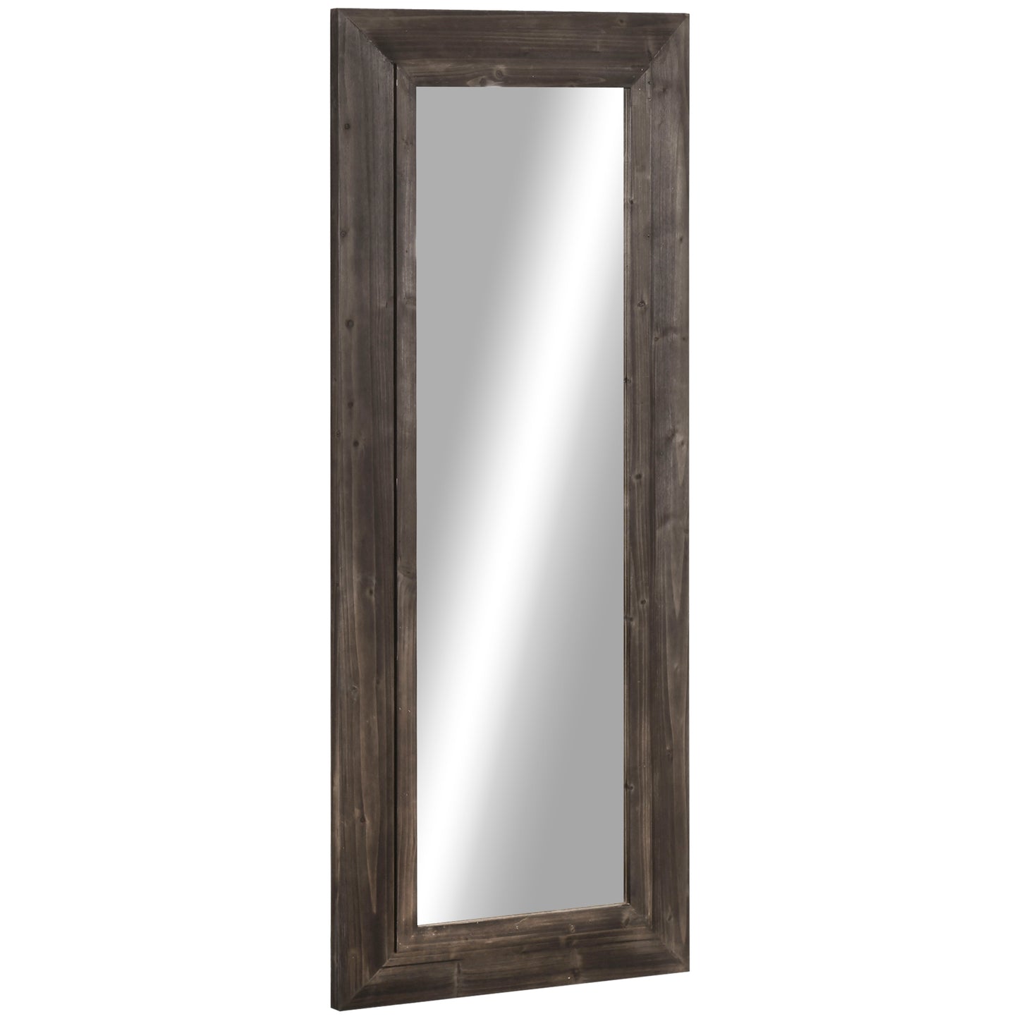 59" x 23.5" Farmhouse Style Full Length Mirror, Brown