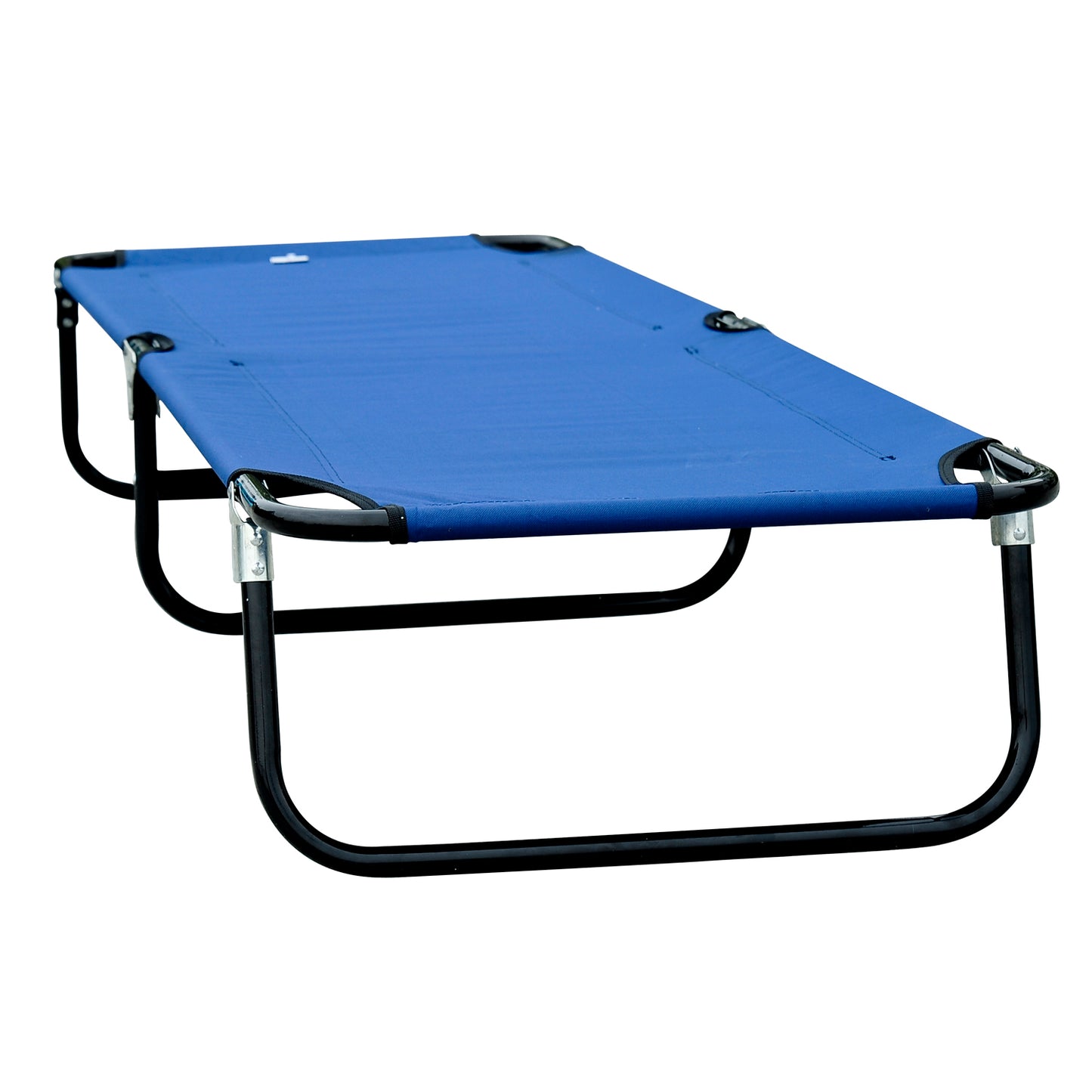 Outsunny Outdoor Portable Camping Bed Army Cot Indoor Folding Travel Cot (Blue)